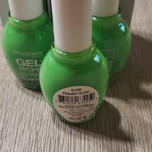3 new broadway nails gel strong powder green